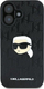 Kapak telefoni Karl Lagerfeld Monogram Karl Head Pin, për iPhone 16 6.1", TPU PC, i zi