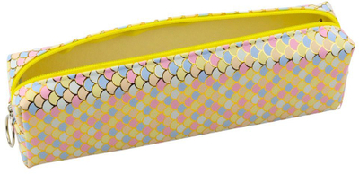 Kuti lapsash School Mermaid Scales, organizuese, 21x6cm, me zinxhir të verdhë