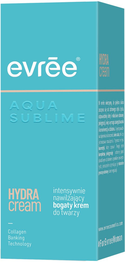 Krem fytyre Evree Aqua Sublime Hydra Cream, intensiv hidratues, 45ml