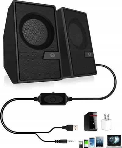 Altoparlantë kompjuteri Conceptronic BJORN02B, 2.0 kanale, 6W, Bluetooth, të zinj