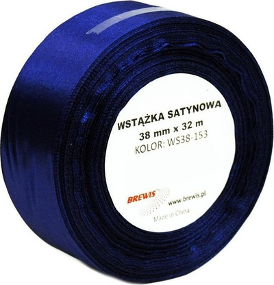 Rrip satin për dekor Brewis, 38mm, 32m, blu e errët
