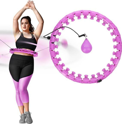 Set hula hoop fitness HMS HHW12 Plus Size me peshë, brez dobësimi BR163 Plus Size, vjollcë dhe i zi