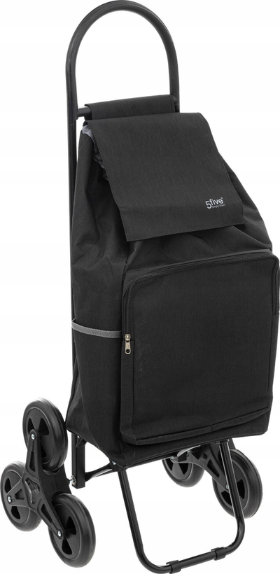 Karrocë pazarit 5five Shopping Bag on Wheels, 36L, poliester, e zezë