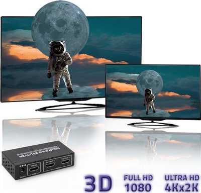 Splitter HDMI Qoltec 1x2, 4K, HDMI 2.0, i zi