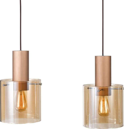 Llambadar varëse Netlighting MD17076-3B, 3xE27, xham, bronzi antik