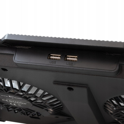 Bazë ftohëse laptopi White Shark Ice Shadow, deri 17.3", RGB, e zezë