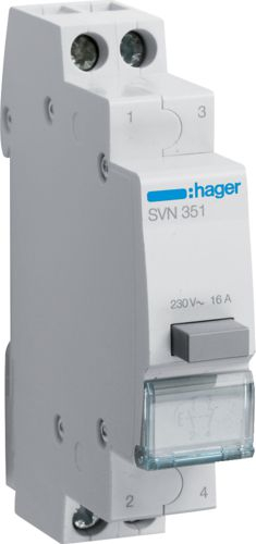 Buton modular Hager SVN351, 16A, 1NO 1NC, i bardhë