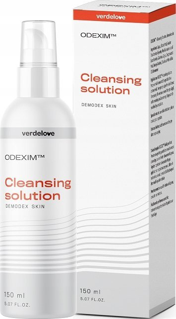 Lëng pastrimi fytyre Verdelove Odexim Cleansing Solution, për lëkurë me Demodex, 150 ml, i bardhë