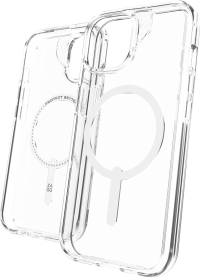 Капак за телефон ZAGG Crystal Palace Snap iPhone 16 15 14 13, заштита 4m, компатибилен со MagSafe, проѕирен
