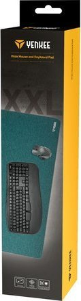 Mousepad për maus dhe tastierë YENKEE YPM 9040GN Office, madhësi XXL, i zi