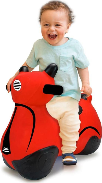 Lodër kërcyese HoppyDoo Scooter, me pompë, e kuqe