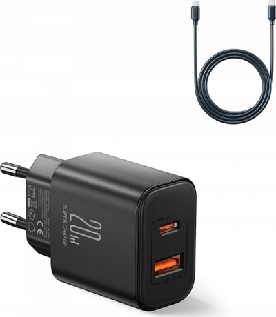 Karikues muri Joyroom JR-TCF05, 20W PD QC, me kabllo USB-C 1m, i zi