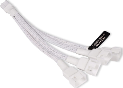 Kabllo Y Alphacool 18728, 4 Pin në 4x 4 Pin PWM, 15cm, e bardhë