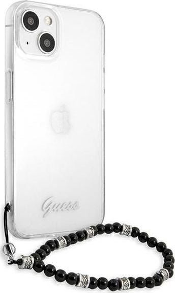 Mbulesë telefoni Guess GUHCP13MKPSBK për iPhone 13 6.1", hardcase transparente, Black Pearl