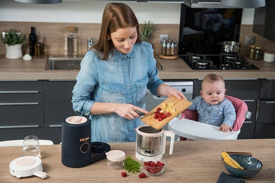 Мултикукер Beaba Babycook Neo, сад од стакло, корпа од не'рѓосувачки челик, сива