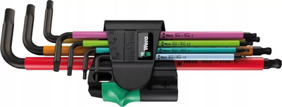 Set çelësa gjashtëkëndorë Wera 950/7 Hex Plus Multicolour Magnet 1, profil metrike, BlackLaser