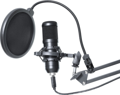 Кондензаторски микрофон ART AC-03, USB, со бум и ПОП филтер, црн