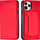 Mbulesë-portofol telefoni Hurtel Magnet Card Case për iPhone 12 Pro Max, me mbajtëse kartash, me qëndrim, e kuqe