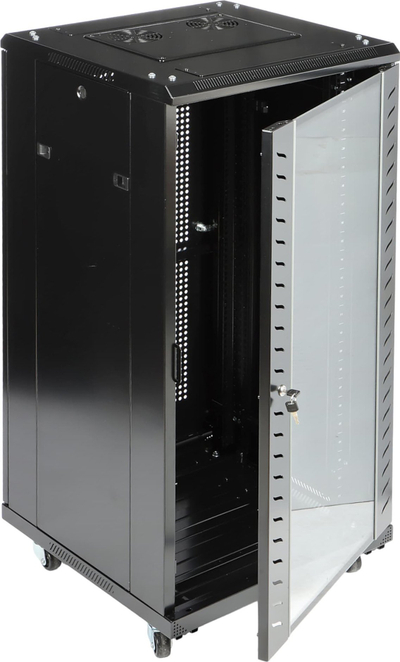 Kabinet rrjeti Eprado R19 24U 600FW, për dysheme, me derë xhami, i zi