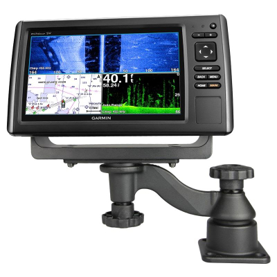 Mbajtëse RAM Mount RAM-109HU për echosounder, alumini, montim në sipërfaqe të sheshtë, e zezë