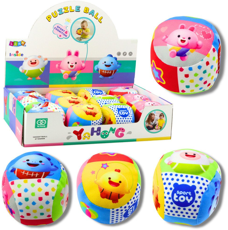 Top lodër L‑Toys Puzzle Ball, i butë me zile, shumëngjyrësh