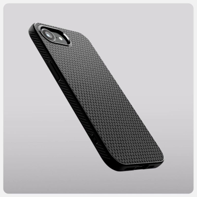 Заштитна маска за телефон Spigen Liquid Air MagFit за iPhone 16e, TPU, компатибилна со MagSafe, црна мат