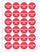 Ngjitëse zbukuruese LearnHow Valentine’s Stickers I Love You, set 24 copë, t’rrumbullakta, t’kuqe