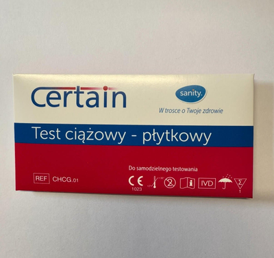 Test shtatzënie Certain Early, i hershëm, ndjeshmëri 20 mIU/ml