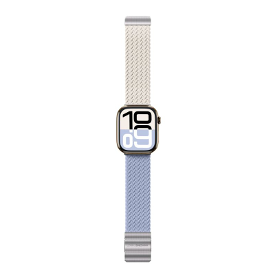 Ремен за паметен часовник AmazingThing Blend сет 2 парчиња, за Apple Watch 45/46/49 mm, не’рѓосувачки челик и најлон, сина и беж