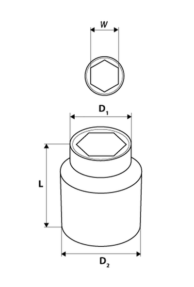 Çelës koke Neo 08-025, 1/2", 25mm, gri