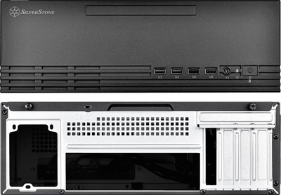 Kasa kompjuterike SilverStone Milo ML11B, Mini ITX, profil i ulët, e zezë