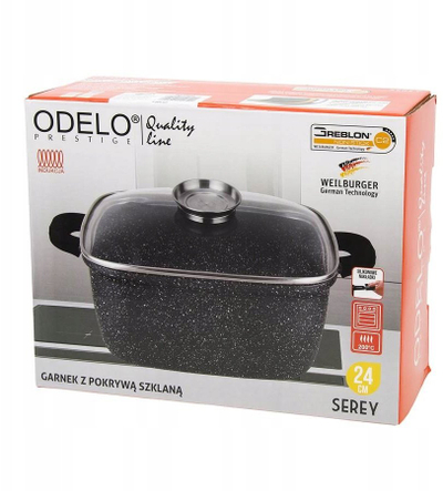 Tigan katror SEREY Pot, 24cm, 4.5L, i zi