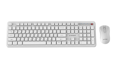 Set tastiere dhe mausi Gembird Slim Pro, wireless, layout RU, i bardhë