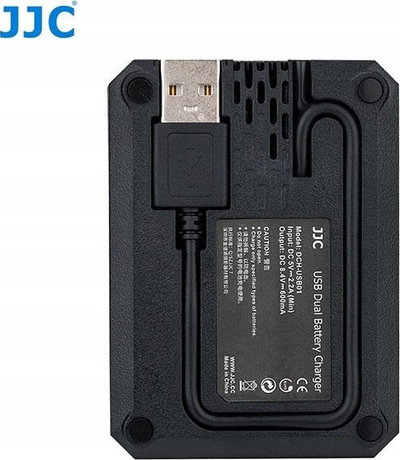 Karikues baterie JJC me dy kanale, për Nikon EN-EL15 EN-EL15a EN-EL15b, me dy dalje USB, ngjyrë e zezë