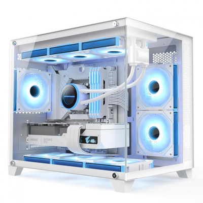 Kasa gaming 1STPLAYER MV6 TP, micro ATX, me ventilator, e bardhë