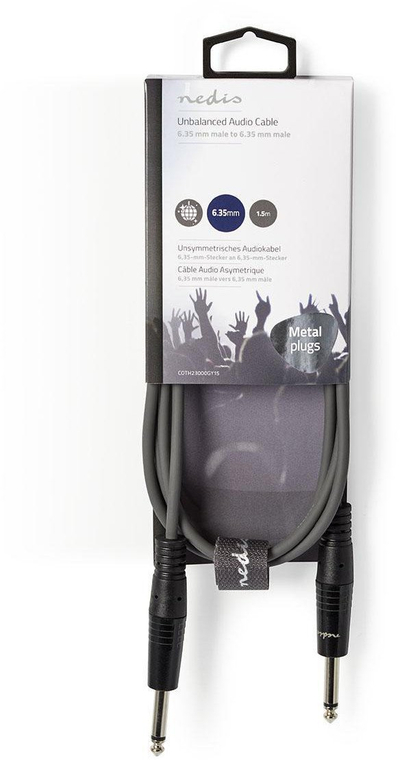 Kabllo audio Nedis OnStage Series, 1.5 m, jack mono mashkull–mashkull, jeshile e errët