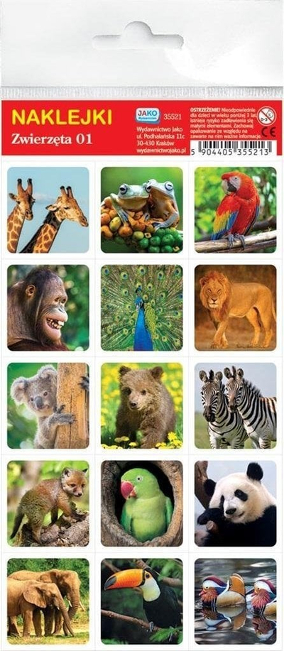 Stickerë dekorativë Jako Publishing Animals, set kafshësh, shumëngjyrësh