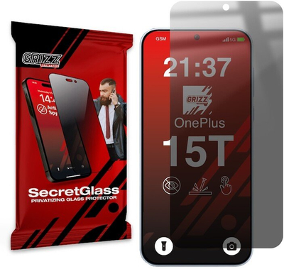 Xhami mbrojtes GrizzGlass SecretGlass per OnePlus 15T, privatesi, mat