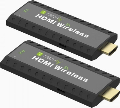 Extender AV Techly IDATA HDMI WL53, transmetues edhe marrës HDMI pa kabllo, i zi