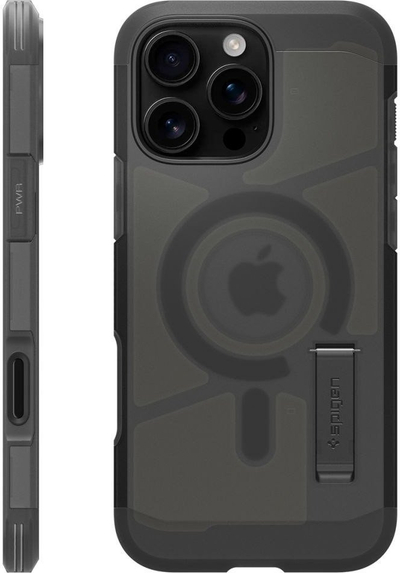 Mbulesë telefoni Spigen Tough Armor T MagSafe për iPhone 16 Pro, ngjyrë Frost Black