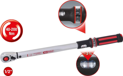 Set veglash ajri i kompresuar KS Tools 515.2095, 1600 Nm, lidhje 1/2", i zi kuq