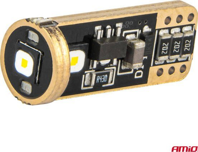 Llamba LED CANBUS AMiO T10 W5W 3SMD, 12V 24V, e bardhë