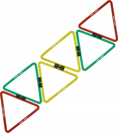 Shkallë stërvitje Maxwel Triangles, palosëse 4 m, set 6 trekëndësha, shumëngjyrëshe