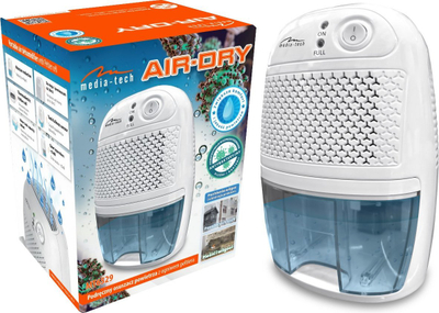 Одвлажнувач Media-Tech Handy Air MT6529, 800 ml, за простории до 20 m², бел