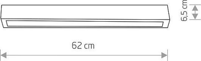 Llambë tavani Nowodvorski Straight, 62cm, LED, e bardhë