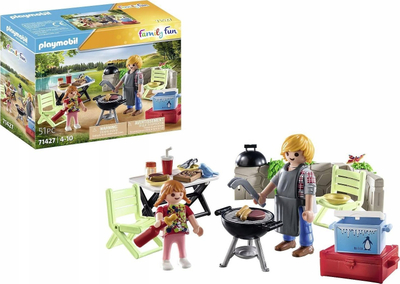 Set lodër Playmobil Family Fun 71427 Shared Barbecue, 51 pjesë, 4 10 vjeç, shumëngjyrësh
