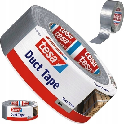 Shirit riparues Tesa Duct, 50mm x 50m, argjend