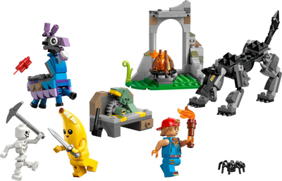 Set ndërtimi LEGO Fortnite Peely and Sparkplug Camp, lojë me role, shumëngjyrësh