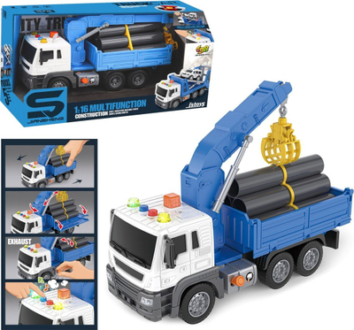 Kamion me pompë betoni Truck With Boom Pump, profesional, për ndërtim, i bardhë