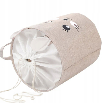 Кошница за организирање играчки Closing Toy Basket Premium XXL, 63L, модел зајаче, беж